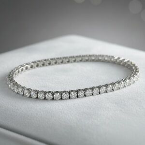 925 Silver, 14.40CTW Moissanite Tennis Bracelet